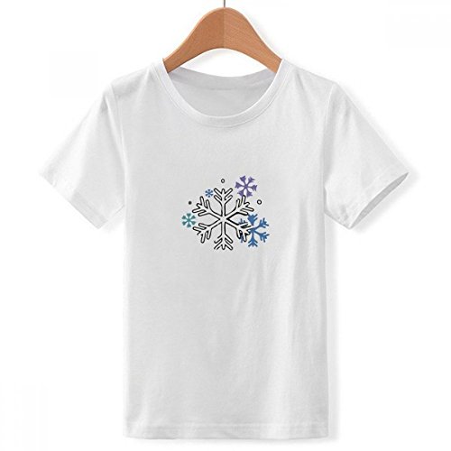 T-shirt garçon XXL blanc col ras du cou à motif météo hiver haute définition