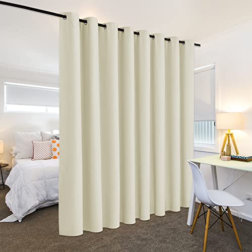 Image of RYB HOME Privacy Room Divider Curtains Extra Wide Blackout Drapes Noise & Odor Reducing Energy Saving Curtain Partitions for School Dorm Shared Room, W180 x L108 inch, Light Beige, 1 Pc
