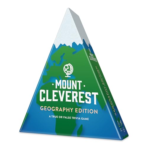 Mount Cleverest® Geography Edition | True or False Trivia Game | Fun Family Card Game Adults & Kids | Party Games Kids Birthday | Travel Games | Gift Boys and Girls | Stocking Filler