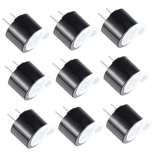 CIYODO 12pcs Buzzer Magnetic Beep Tone Alarm Beep Tone Alarm Ringer Trip Wire Perimeter Alarm 4310 Piezo Continuous Beep Tone Perimeter Trip Alarm Wired Active Plastic Packaging Black