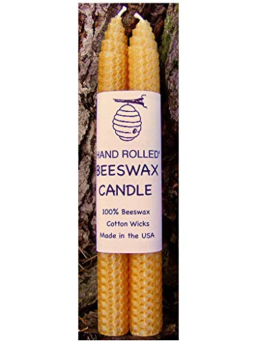 100% Beeswax Candles - One Pair of 8