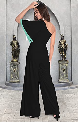 Image of KOH KOH Womens 2026 One Off Shoulder Asymmetric Long Pant Jumpsuit Romper