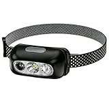 Enpvneer Linterna Frontal LED Recargable, Luz Blanca, Super Brillante, 3 Modos Linterna Cabez, Linterna de Cabeza 45° Ajustable, para Cámping Ejecutar y Pesca