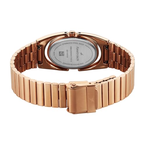 Image of Fastrack UFO Quartz Green Shaped Dial Girls Watch | Rose Gold Colour Band | Watches for Girls Analog - 6318WM02