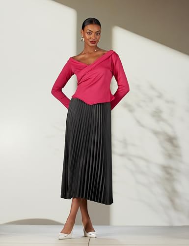 Image of Athena Lifestyle Fuchsia Regular Sleeves Solid Party Top