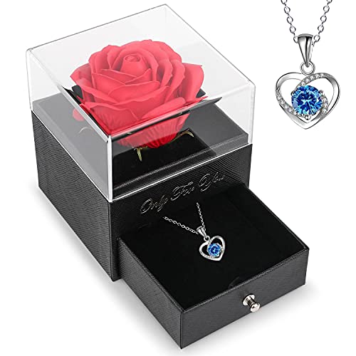 Rose Eternelle sous Cloche,Romantiques Cadeau pour Maman Anniversaire Femme,Coffret Cadeau pour Femme,Mamie,Maman,Saint Valentin Maman fête des mères Mariage Anniversaire Cadeau pour Elle Cover