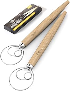 ORBLUE 13.5" Danish Dough Whisk - Large - Dutch Dough Whisk Hand Mixer for Bread, Cookie, Dumpling or Pizza Dough - Best Substitute to a Mixer and Blender - Baking Tool Artisian Blender - 2-Pack