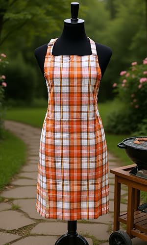 Image of Kitchen Apron for Women & Men | 100% Cotton | Cooking Apron with Big utility Pocket | Adjustable neck strap | Free Size | Kitchen Utensils Accessory
