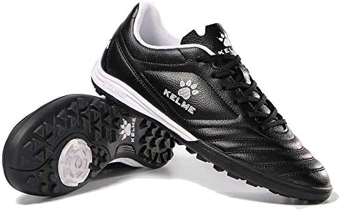 KELME Men Indoor Turf Soccer Shoe, Arch Support Soccer Cleats, Performance Futsal Sneaker Black US 10