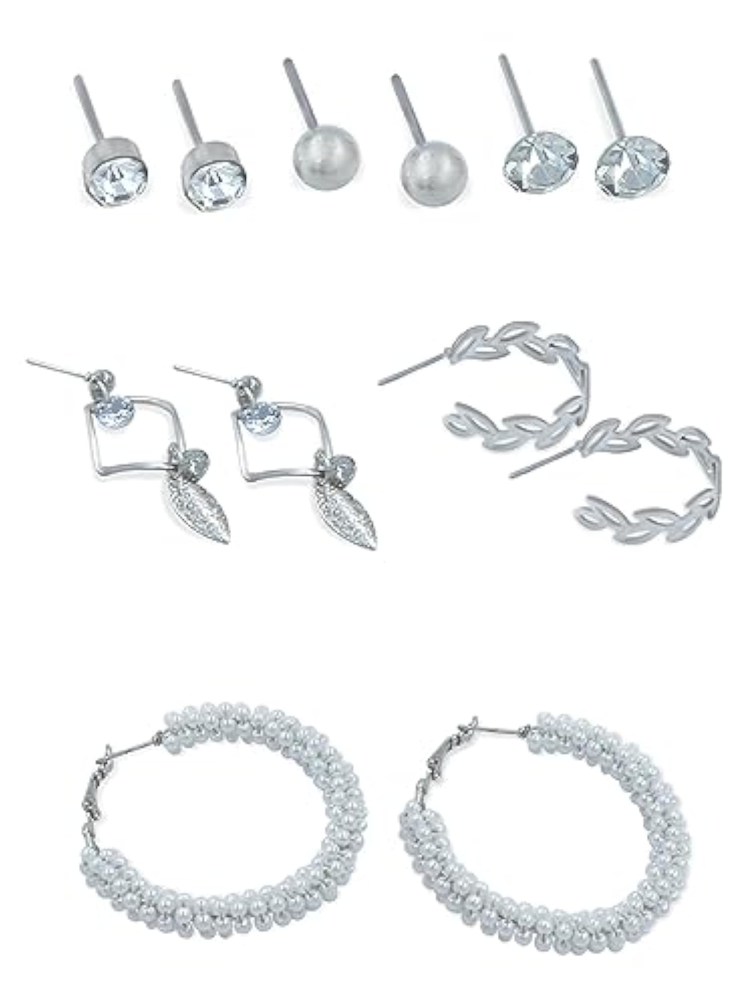 6pc Women's Multiple Style Earrings Combo, Gift Set