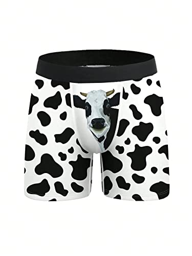SOLY HUX Men's Cow Print Boxer Brief Funny Stretch Trunks Underwear4