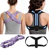 Afalin 2PCS Posture Corrector Set,Nighttime Posture Brace Sleeping and Adjustable Back Straps For Posture,Unisex,Provides Soft and Comfortable Back Support,Effectively Relieves Pain