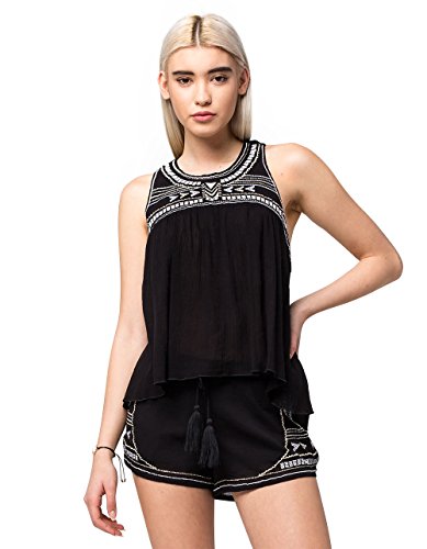 Rip Curl Women's Juniors Tribal Myth Tank, Black, X-Large