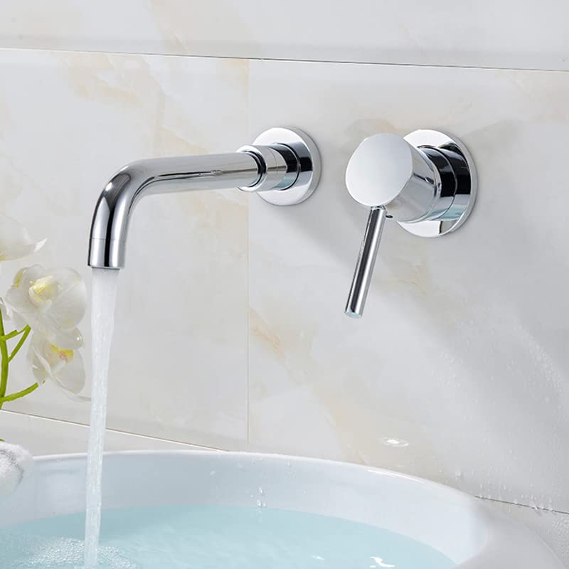 Grifo de baño de pared sin salpicaduras y caño giratorio monomando 4