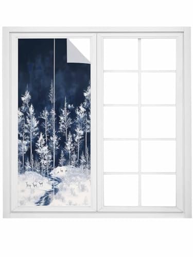 Vinilo decorativo ventana privacidad ciervo navideño 24x59 in miniatura 5