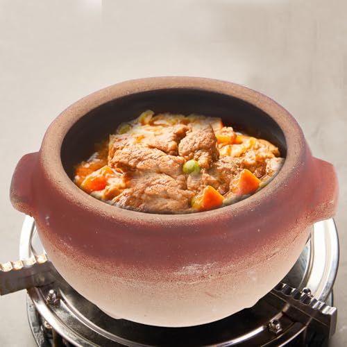Veemoon Heat-Resistant Pottery Clay Casserole Pot 700ml for Cooking Rice Noodles and Hot Pot - Versatile and Effortless to Clean, Ideal for Direct Flame Use without Lid - Image 5