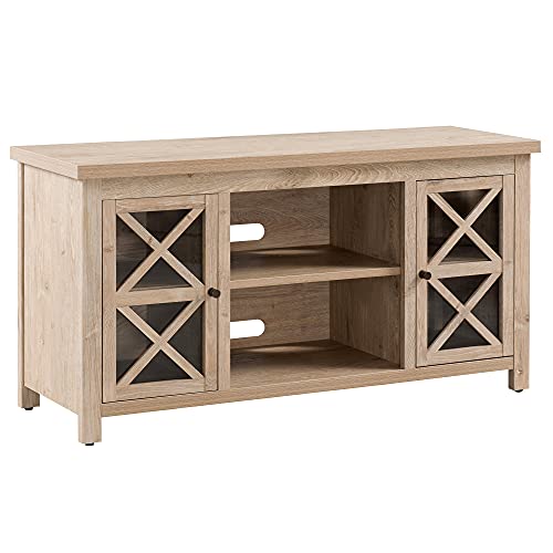 Image of Henn&Hart Rectangular TV Stand for TV's up to 55 inch in White Oak, TV Stands for the Living Room