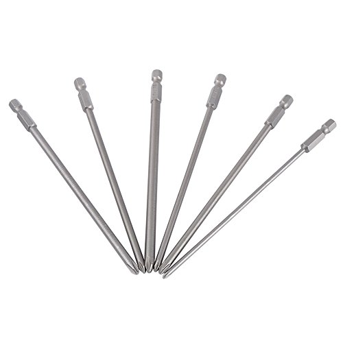 6pcs Kreuzschlitzschraubendreher Bits Set S2 Stahl Magnetische 1/4"Sechskantschaft Kreuzschlitzschraubendreher Bits Set 150mm