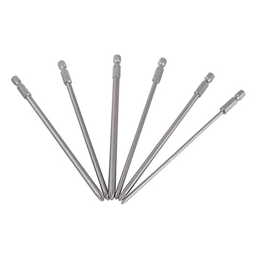 6pcs Kreuzschlitzschraubendreher Bits Set S2 Stahl Magnetische 1/4"Sechskantschaft Kreuzschlitzschraubendreher Bits Set 150mm