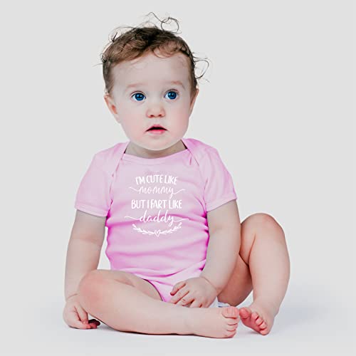 AW Fashions I'm Cute Like Mommy But I Fart Like Daddy Baby Bodysuit Funny Adorable Infant Clothing Outfit2