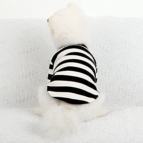 Lucky Petter Dog Cotton Shirts For Small And Large Dogs Striped T-Shirts Soft Breathable Dog Shirt Pet Clothes (Large, White/Black) #TOP2