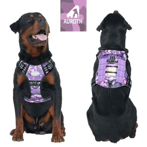 Image of AUROTH Tactical Dog Harness for Large Dogs, Heavy Duty No Pull Pet Vest