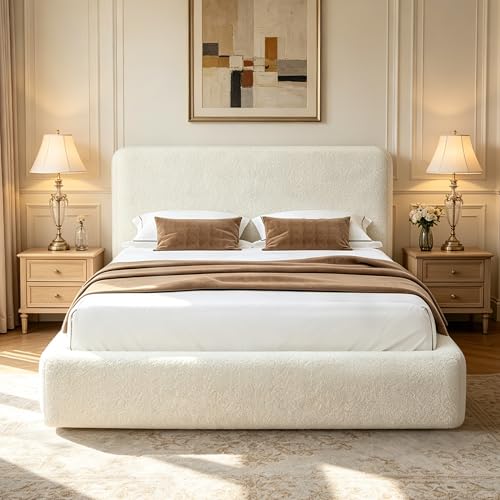 Oakvera Queen Cloud Boucle Bed Frame