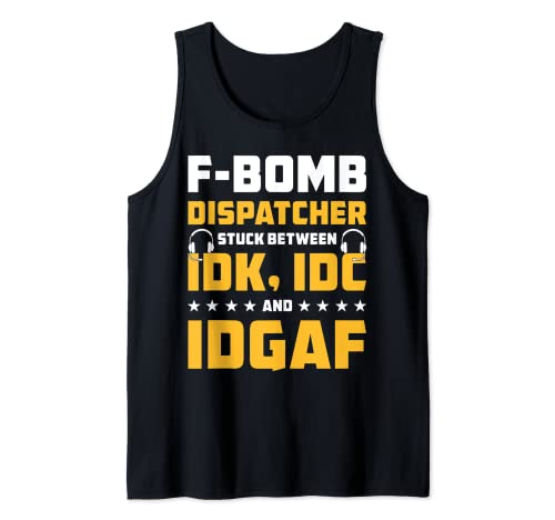 Funny Dispatcher Day & 911 Operator Crew Emergency Dispatch Camiseta sin Mangas