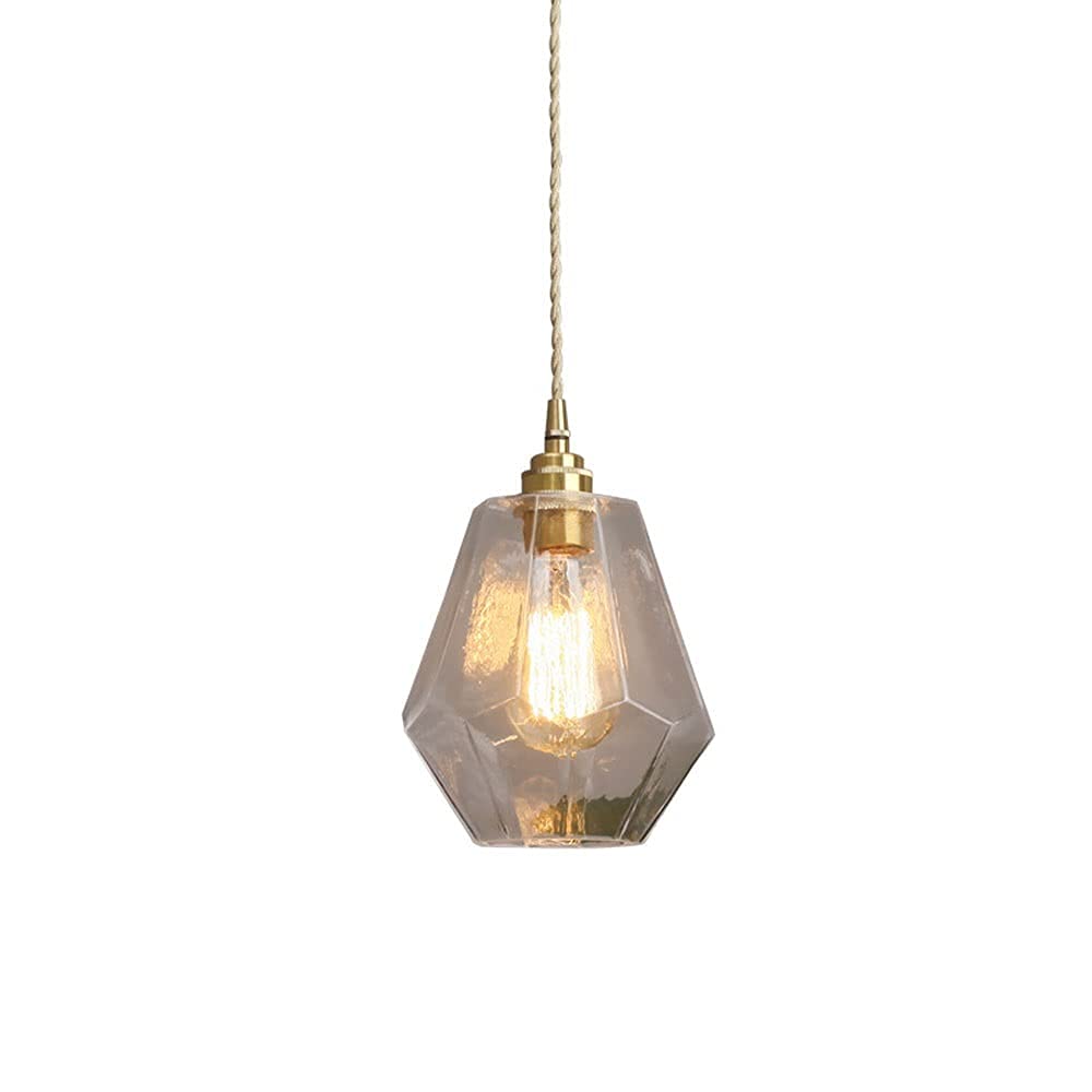 Mini iluminación colgante de diamante hexagonal con pantalla transparente
