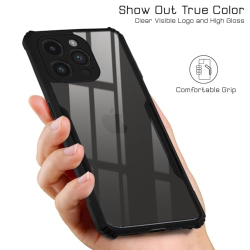 Image of Jkobi Back Case Cover for iPhone 15 Pro Max (Shockproof with Polycarbonate Clear Panel | Black)