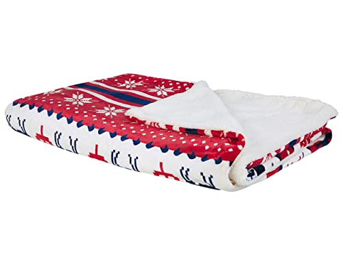 Beliani - Plaid - Reka - 150 x 200 cm, Réversible, en Polyester, Rouge et Blanc Cover