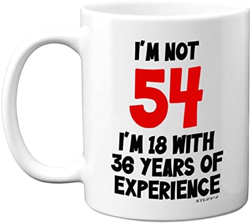 80th Birthday Gifts - I'm Not 80 I'm 18 with 62 Years of Experience Mug - 11oz Ceramic Dishwasher Safe Premium Mugs, Funny Joke Gifts for Women and Men, 80th Birthday Gifts for Women Men by Stuff4
