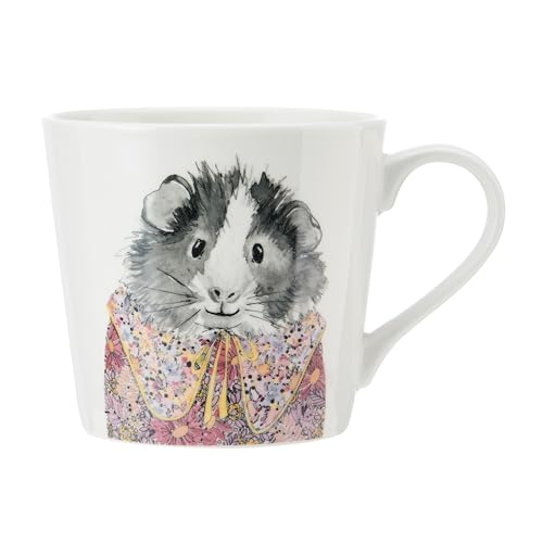 MIKASA x Tipperleyhill 380ml Fine China Mug, Guinea Pig, Gift Boxed, White (Based on the Title Mentioning 'Fine Porcelain')