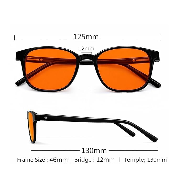 Image of Kids Amber Tinted Computer Glasses for Boys & Girls Age 8-15 Years | Zero Power Kids Eyewear | Lightweight TR90 Frame | CR39 Amber Lenses | For Study, Laptop, Tablet, Mobile & TV Time