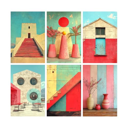 Image of SiddArtify Architectural Wall Art Poster Print Set - Modern Building Photo Decor for Living Room Office - 12x18 inch Sticker Pack of 6