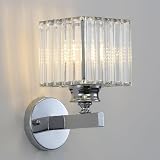 1. Design classico: questa applique in cristallo è progettata in uno stile moderno, la base in cristallo e metallo la rendono resistente e resistono alla prova del tempo; Il paralume è progettato per proteggere bene la lampadina e massimizzarne la luce.