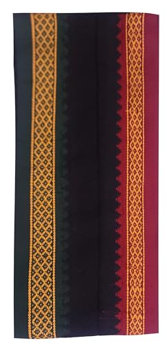 Image of Handloom Cotton + Polyester Mix God Towel | Gamcha /Angocha Towel | Fast Absorbing Bath Towels|Pack of 6 | Size 76 x 168 cm | Black