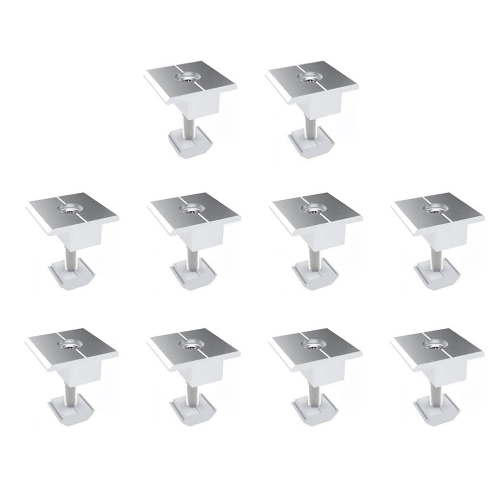 Littimoon 10Pcs Solar Clamp Adjustable Solar Panel Bracket Clamp Wide Photovoltaic Support for Solar Panel System