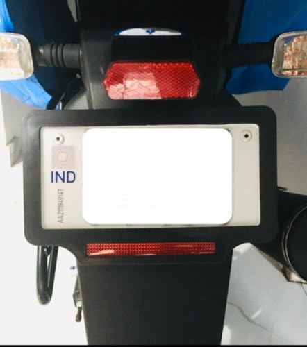 Image of Bike Number Plate Frame with Reflector | Cover | Standered Number Plate Holder Front and Back Same Plate for All Bikes Compatible with Universal for Bike Set of 2