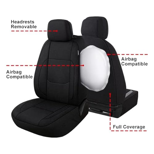 Pariitadin Waterproof Car Seat Covers 2 Front Seats, Neoprene Seat Covers For Cars, Universal Fit Interior Covers For Most Cars Sedan Van Truck Suv(Black) #TOP4