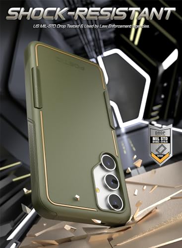 Coque fine Galaxy S24 robuste double couche premium vert