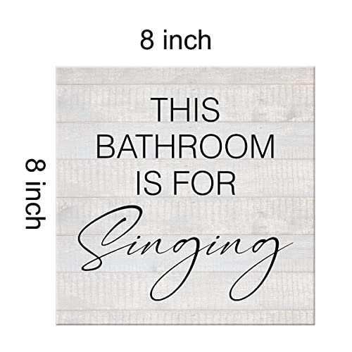 Country Bathroom For Singing Canvas Prints Wall Art Decor Humor Restroom Poster Painting Framed Artwork 8 X 8 Inch Home Shelf Wall Decoration Music Gift For Singer #TOP1