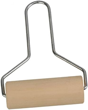 COMIART Hardwood Pony Roller Tool for Ceramic and Pottery Clay – 7 Inch Wooden Clay Rolling Pin with Sturdy Metal Handle – Ideal for Polymer Clay, Dough, and Craft Projects