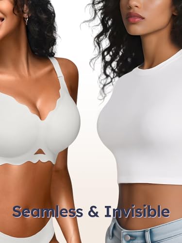 Image of Seamless Jelly Bras for Women - Wireless Gel Bra No Underwire with Support Full Coverage Comfort T-Shirt Bralette