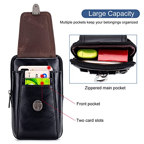 Moniss Bolsa de cinto de couro masculina bolsa de telefone bolsa de viagem crossbody bolsa de ombro