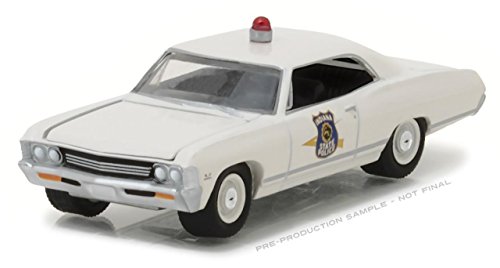 1:64 GREENLIGHT HOT PURSUIT SERIES 23 ASSORTMENT - 1967 CHEVY IMPALA - INDIANA STATE POLICE (OFF-WHITE) Diecast Model Car