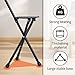 tinysiry Adjustable Walking Cane with Folding Seat & Light, Portable Aluminum Crutch Chair for Elderly, 5-Step Height Adjustment for Stability & Comfort,Folding Walking Cane for Travel Rest Black
