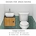 J-FAMILY 14.5'' x 10'' Bathroom Small Vessel Sink Above Counter White Porcelain Ceramic Sink Bowl Small Vanity Sink Lavatory Wash Basin