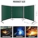 Elementool 3 Panel 6x6FT Welding Screen with Frame - Flame Resistant PVC Curtain, Transparent Safety Panel, Lockable Swivel Wheels for Workshop, Garage, Metalworking (Green)