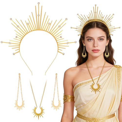 Sonnengöttin Halo Stirnband,Haarreif Sonne Halskette & Ohrringe,Sonne Kostüm Costume Accessories,Halo Krone,Sonnengöttin Heiligenschein,Sonnengöttin Heiligenschein Kopfschmuck (Gold) Sonnengöttin Halo Stirnband,Haarreif Sonne Halskette & Ohrringe,Sonne Kostüm Costume Accessories,Halo Krone,Sonnengöttin Heiligenschein,Sonnengöttin Heiligenschein Kopfschmuck (Gold)